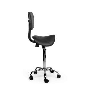 Picture 3 of Zadelkruk Office rugleuning medium harde wielen zw