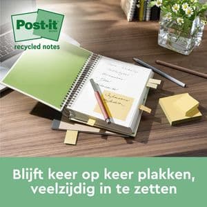 Picture 4 of Memoblok Post-it 655-1B recycled 76x127mm canary yellow 6 stuks