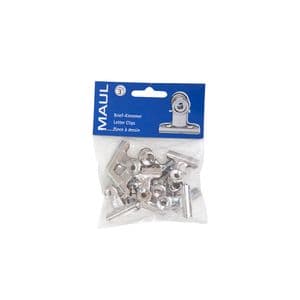 Picture 10 of Papierklem MAUL Bulldog 30mm capaciteit 10mm zilver 10 stuks