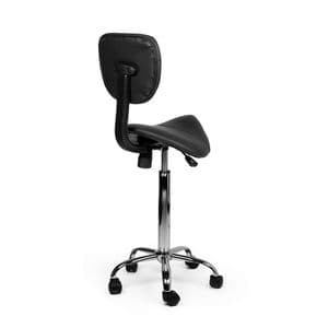 Picture 4 of Zadelkruk Office rugleuning hoog harde wielen zw