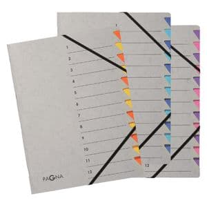 Picture 1 of Sorteermap Pagna Easy A4 12 tabs lichtblauw/donkerblauw