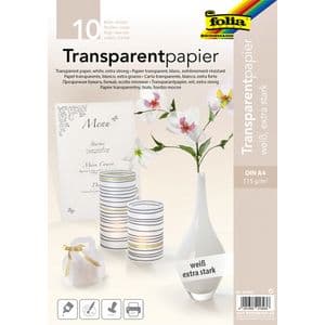 Picture 1 of Transparant papier Folia A4 115gr 10 vel wit