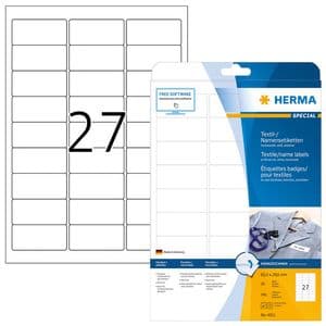Picture 2 of Naambadge etiket HERMA 4511 63.5x29.6mm wit 540 stuks