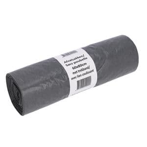 Picture 1 of Afvalzak Cleaninq 60x80cm LDPE recycled T30 60L met trekband grijs rol à 25 stuks