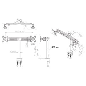 Picture 1 of Monitorarm Neomounts D700D 2x19-30" met klem zwart