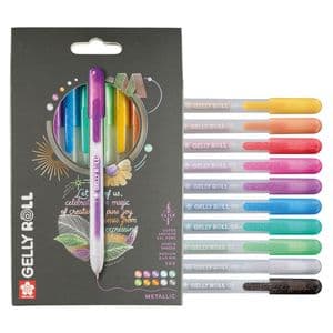 Picture 4 of Gelschrijver Sakura Gelly Roll Metallic 08 klikfunctie assorti 10st