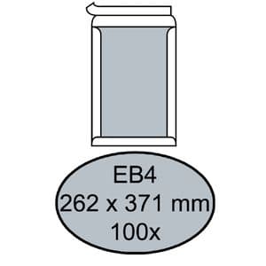 Picture 2 of Envelop Quantore bordrug EB4 262x371mm zelfklevend wit 100 stuks