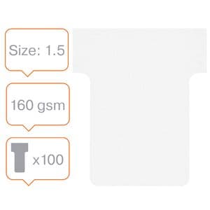 Picture 2 of T-kaart Nobo nr 1.5 36mm wit 100 stuks