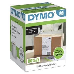 Picture 4 of Etiket Dymo LabelWriter 5XL verzendlabel 104x159mm 1 rol á 220 stuks wit