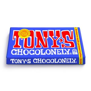 Picture 3 of Chocolade Tony's Chocolonely donkere melk pretzel toffee reep 90 gram