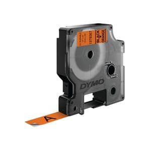 Picture 3 of Labeltape Dymo LabelManager D1 polyester 12mm zwart op oranje