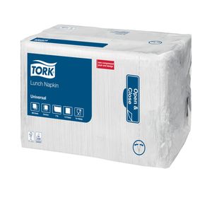 Picture 1 of Lunchservet Tork Universal 1/4 vouw 1-laags 325x325mm 500 vel wit 509300