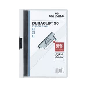 Picture 1 of Klemmap Durable Duraclip A4 3mm 30 vellen wit