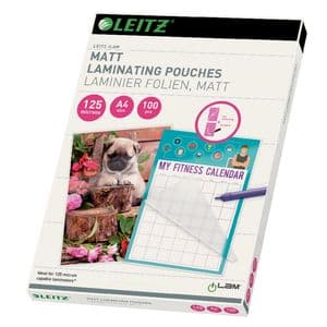 Picture 1 of Lamineerhoes Leitz iLAM A4 2x125micron EVA Mat 100stuks