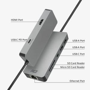 Picture 3 of Dockingstation ACT USB-C 7-in-1