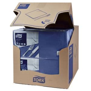 Picture 2 of Lunchservet Tork Advanced 1/4 vouw 2-laags 328x325mm 200 vel donkerblauw 477215