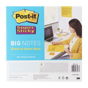 Picture 1 of Memoblok Post-it Super Sticky Big Notes BN11-EU geel 279x279mm 30 vel