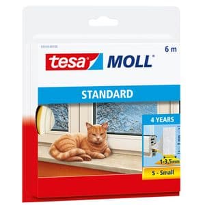 Picture 1 of Tochtstrip tesamoll® Standard I-Profiel zelfklevend 6mx9mm wit