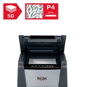 Picture 5 of Papiervernietiger Rexel Optimum Auto+ 50X P4 snippers 4x28mm
