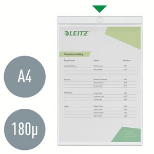 Picture 2 of Insteekmap U-model Leitz Premium met ophangoog 0.20mm PVC A4 transparant 50 stuks