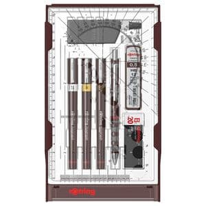 Picture 1 of Tekenset rOtring Isograph college 0.25mm, 0.35mm en 0.5mm 34 stuks
