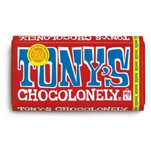 Picture 2 of Chocolade Tony's Chocolonely melk reep 90 gram