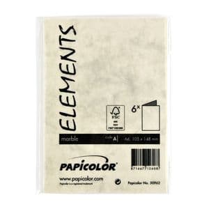 Picture 3 of Correspondentiekaart Papicolor dubbel 105x148mm marmer ivoor pak à 6 stuks