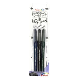 Picture 1 of Brushpen Pentel XSESP15 zwart blister à 3 stuks