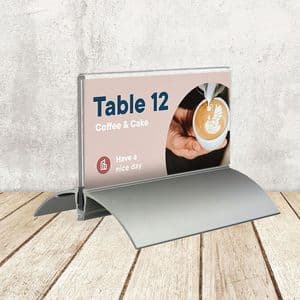 Picture 3 of Tafelnaambord Europel 52x100mm acryl aluminium 2 stuks