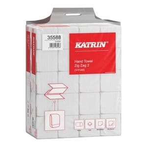 Picture 2 of Handdoek Katrin z-vouw 2-laags 244x230mm 20x200 vel wit 35588
