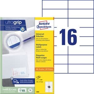 Picture 2 of Etiket Avery 3484 105x37mm wit 1600 stuks