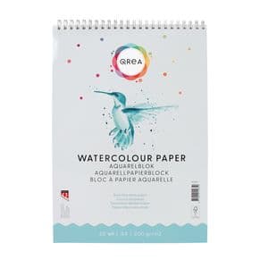 Picture 1 of Aquarelblok Qrea A4 20 vel 200gr spiraal