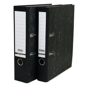 Picture 1 of Ordner Qbasic A4 80mm karton zwart gewolkt