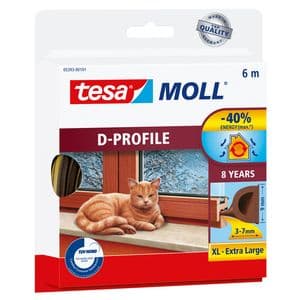 Picture 1 of Tochtstrip tesamoll® D-profiel rubber 6mx9mm bruin