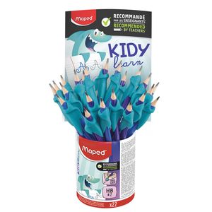Picture 2 of Grafietpotlood Maped Kidy Learn met gum en vingerhulp pot à 22 stuks assorti