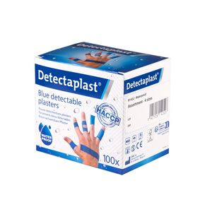 Picture 1 of Waterafstotende blauwe pleister Detectaplast assorti 100 stuks