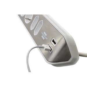 Picture 5 of Stekkerdoos Brennenstuhl bureau Estilo 4vdig incl 2 USB 2m wit/zilver