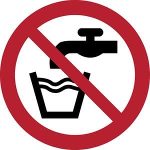 Picture 1 of Pictogram bordje Djois Geen drinkwater Ø100mm rood
