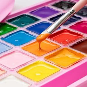 Picture 7 of Gouache HIMI 24 kleuren 30gr opbergbox roze