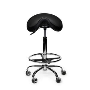 Picture 1 of Zadelkruk Office Premium standaard met voetring harde wielen zw