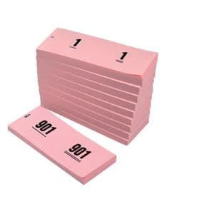 Picture 1 of Nummerblok 42x105mm nummering 1-1000 roze 10 stuks