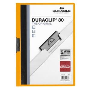 Picture 1 of Klemmap Durable Duraclip A4 3mm 30 vellen oranje