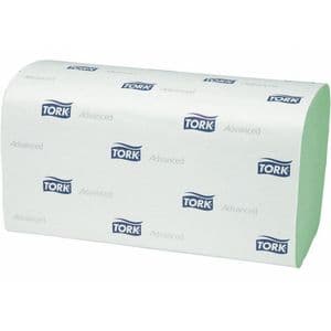 Picture 2 of Handdoek Tork H3 Advanced singlefold 2-laags 248x230mm 15x250 vel groen 290179