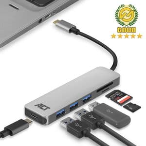Picture 5 of Hub ACT USB-C 3.0, 3x USB-A cardreader PD p-through