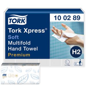 Picture 1 of Handdoek Tork H2 Xpress Premium multifold 2-laags 212x255mm 21x150 vel wit 100289