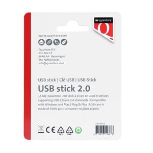 Picture 2 of USB stick 2.0 Quantore USB-A 16GB zwart