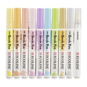 Picture 2 of Brushpen Talens Ecoline set à 10 stuks pastel