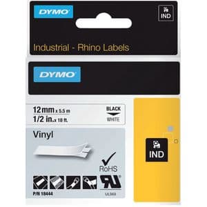Picture 2 of Labeltape Dymo Rhino industrieel vinyl 12mm zwart op wit