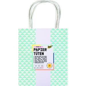 Picture 1 of Tas met handvat Folia kraftpapier 115gr 18x21x8cm wit set à 3 dessins