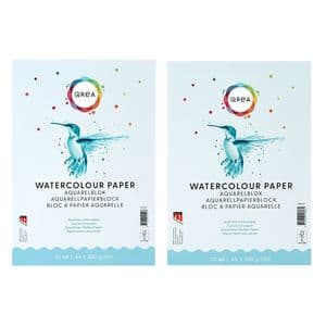 Picture 2 of Aquarelblok Qrea A4 20vel 200gr gelijmd